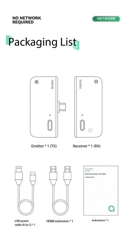 llano S850 4K 1080P Wireless Video Transmission Extender TV Monitor Projector PC