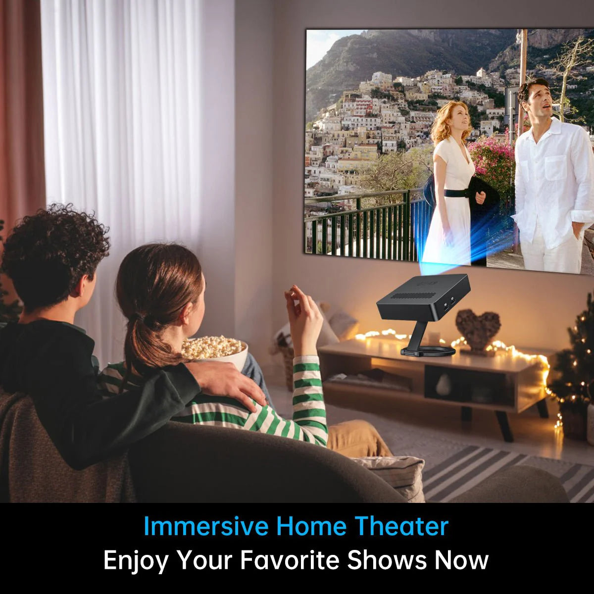 Projector, Upgraded 720P HD for Smartphone/Laptop (No WiFi/Bluetooth)