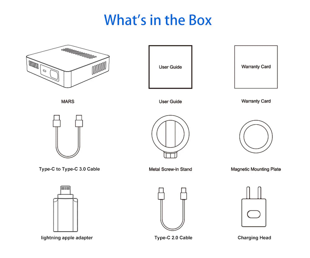 Projector, Upgraded 720P HD for Smartphone/Laptop (No WiFi/Bluetooth)